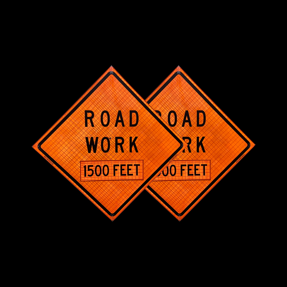 48 Inch Reflective Road Work 1500 Feet Roll Up Traffic Sign - 